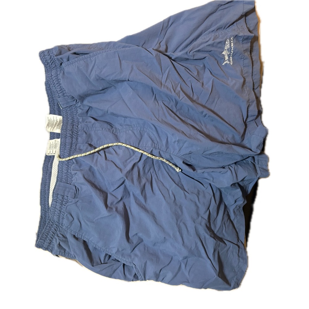 Men’s Columbia PFG Blue Athletic Swim Shorts w/ Drawstring Waist